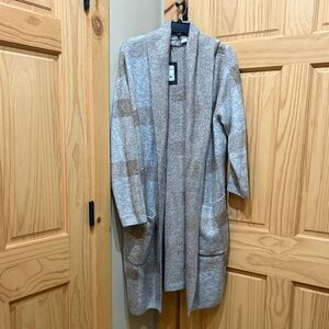 Joe's Jeans Gray and Tan Open Front Cardigan